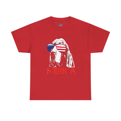 Patriotic Basset Hound With Sunglasses Unisex T-Shirt