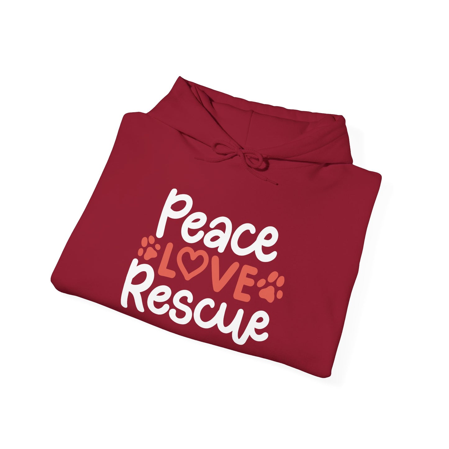 Peace, Love, Rescue Hoodie | Pet Adoption Awareness