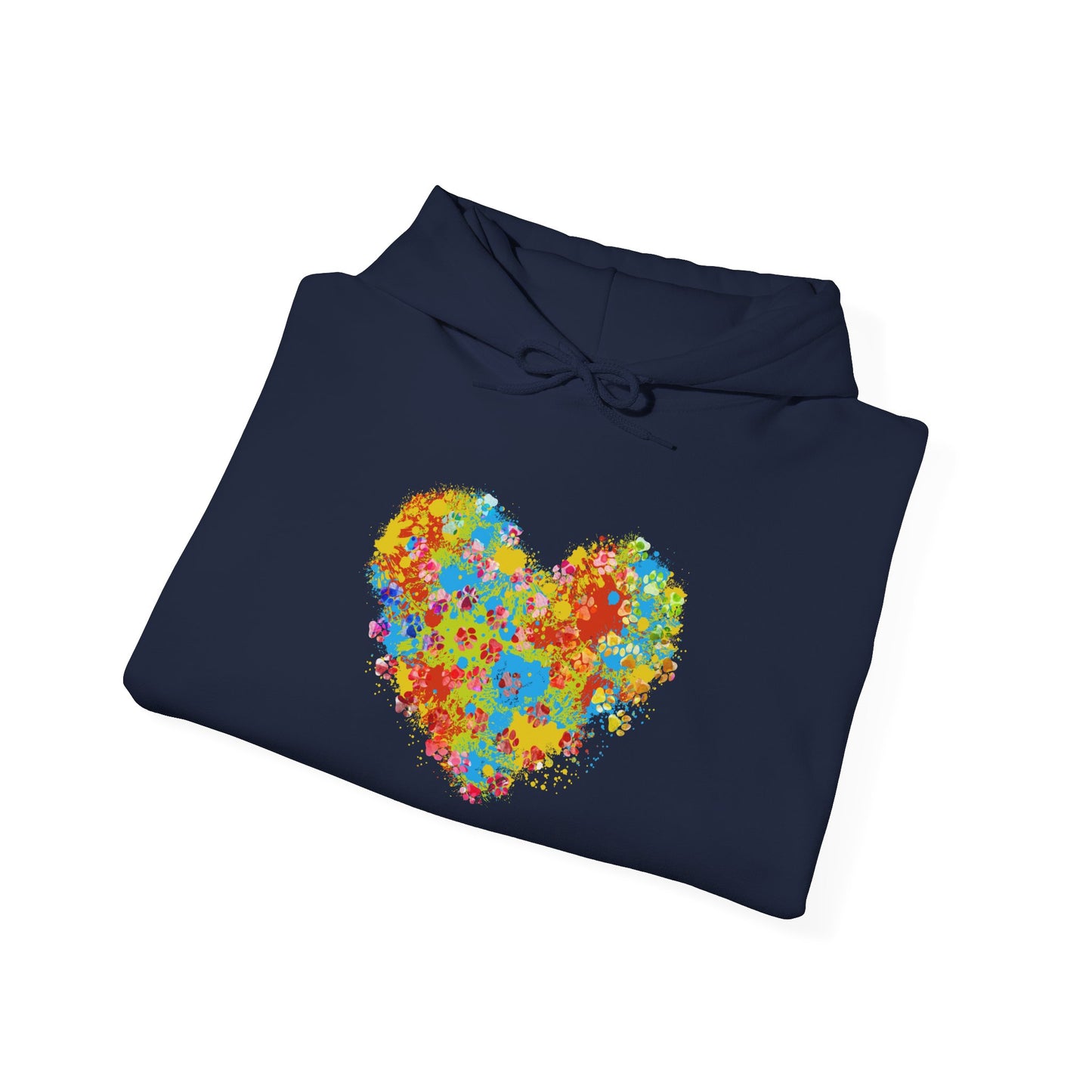 Colorful Heart Graphic Cozy Hoodie | Comfortable Winter Apparel