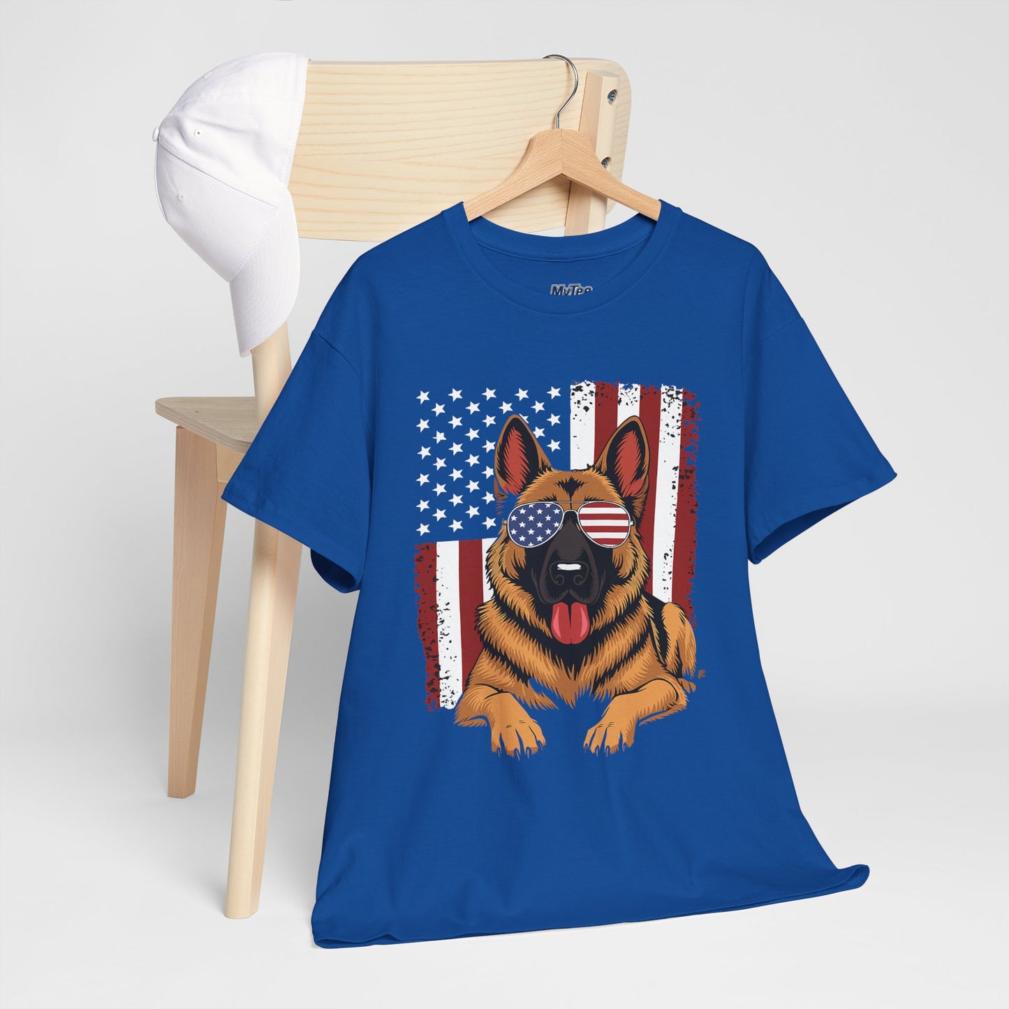Patriotic German Shepherd Cotton T-Shirt | Tee