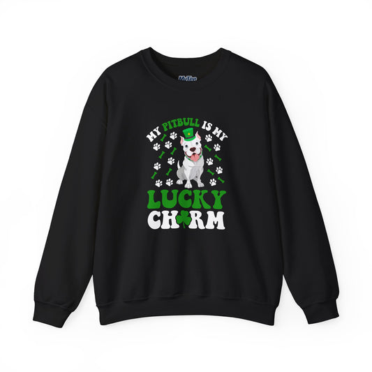 My Pitbull Is My Lucky Charm Unisex Sweatshirt | Pet Themed Apparel