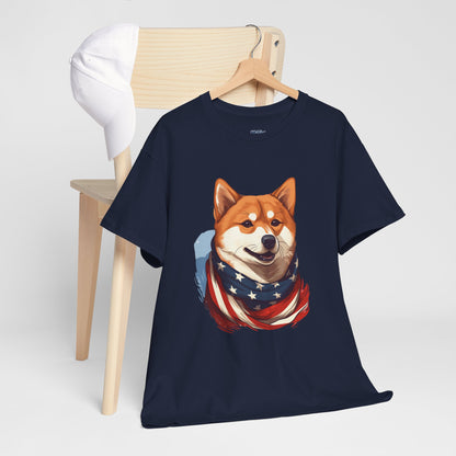 Patriotic Shiba Inu Unisex T-Shirt