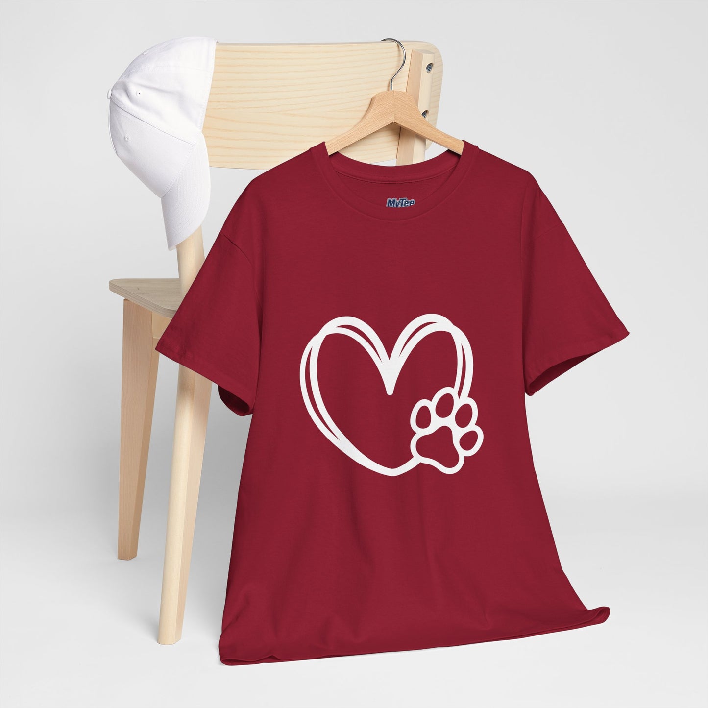 Simple Paw Heart Unisex T-Shirt – For Dog Lovers