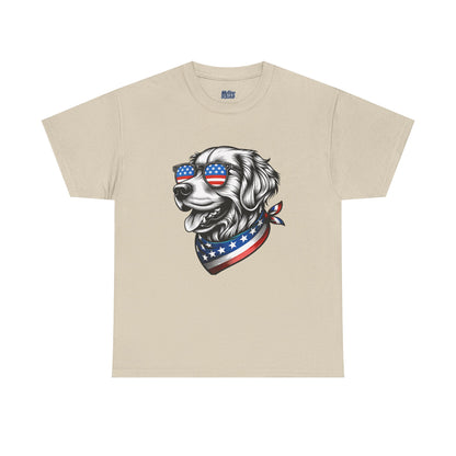 Patriotic Golden Retriever With Sunglasses Unisex T-Shirt