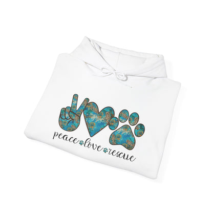 Peace Love Rescue Hoodie For Animal Rescuers