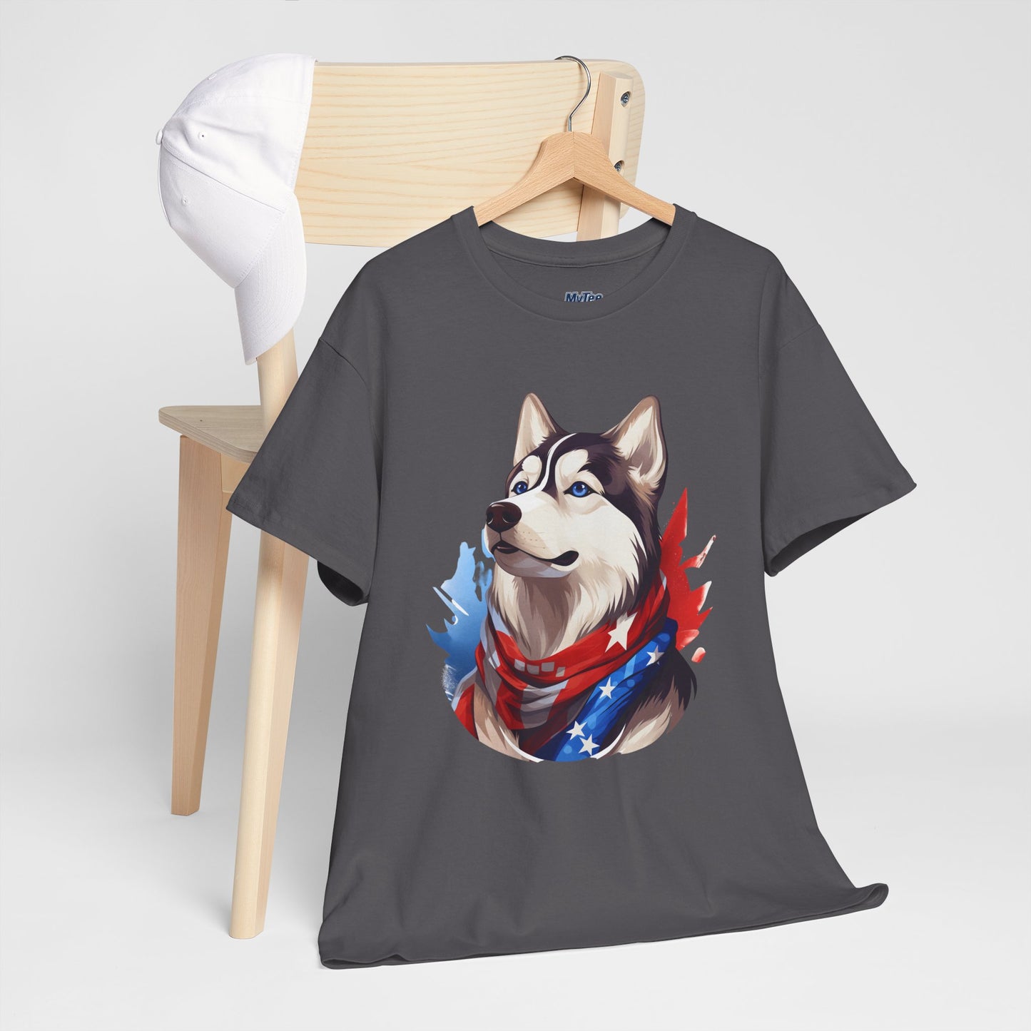 Patriotic Siberian Husky Unisex T-Shirt