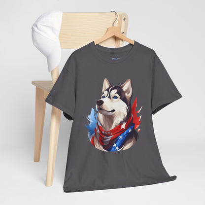 Patriotic Siberian Husky Unisex T-Shirt