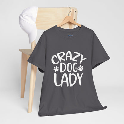 Crazy Dog Lady Heavy Cotton T-Shirt | Best Gift For Dog Mom