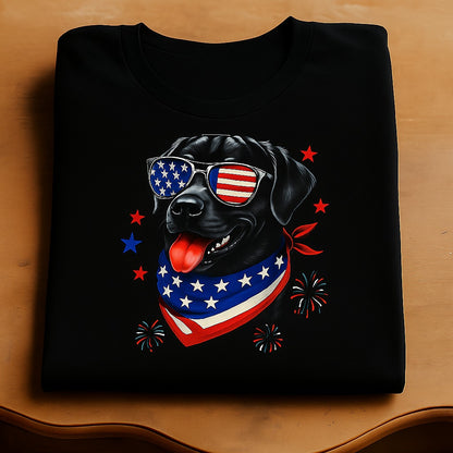 Patriotic American Labrador Retriever With Sunglasses Unisex T-Shirt